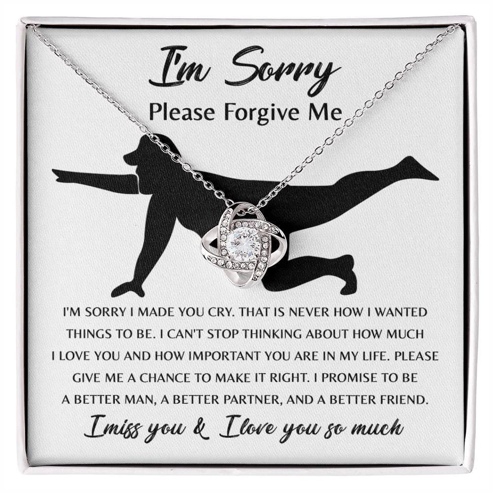 Apology Gift for Girlfriend, Wife, Soulmate - Sorry, Things To Be - Love Knot Pendant Necklace