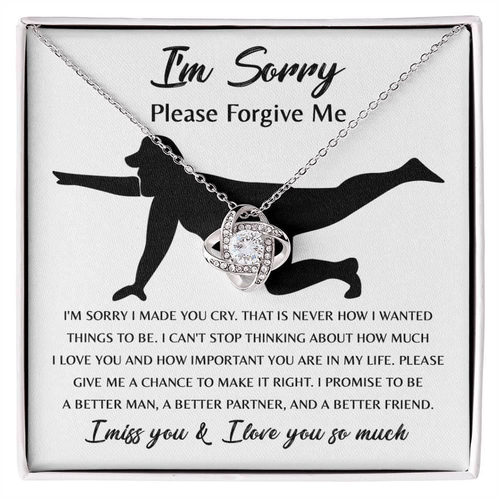 Apology Gift for Girlfriend, Wife, Soulmate - Sorry, Things To Be - Love Knot Pendant Necklace - Mallard Moon Gift Shop