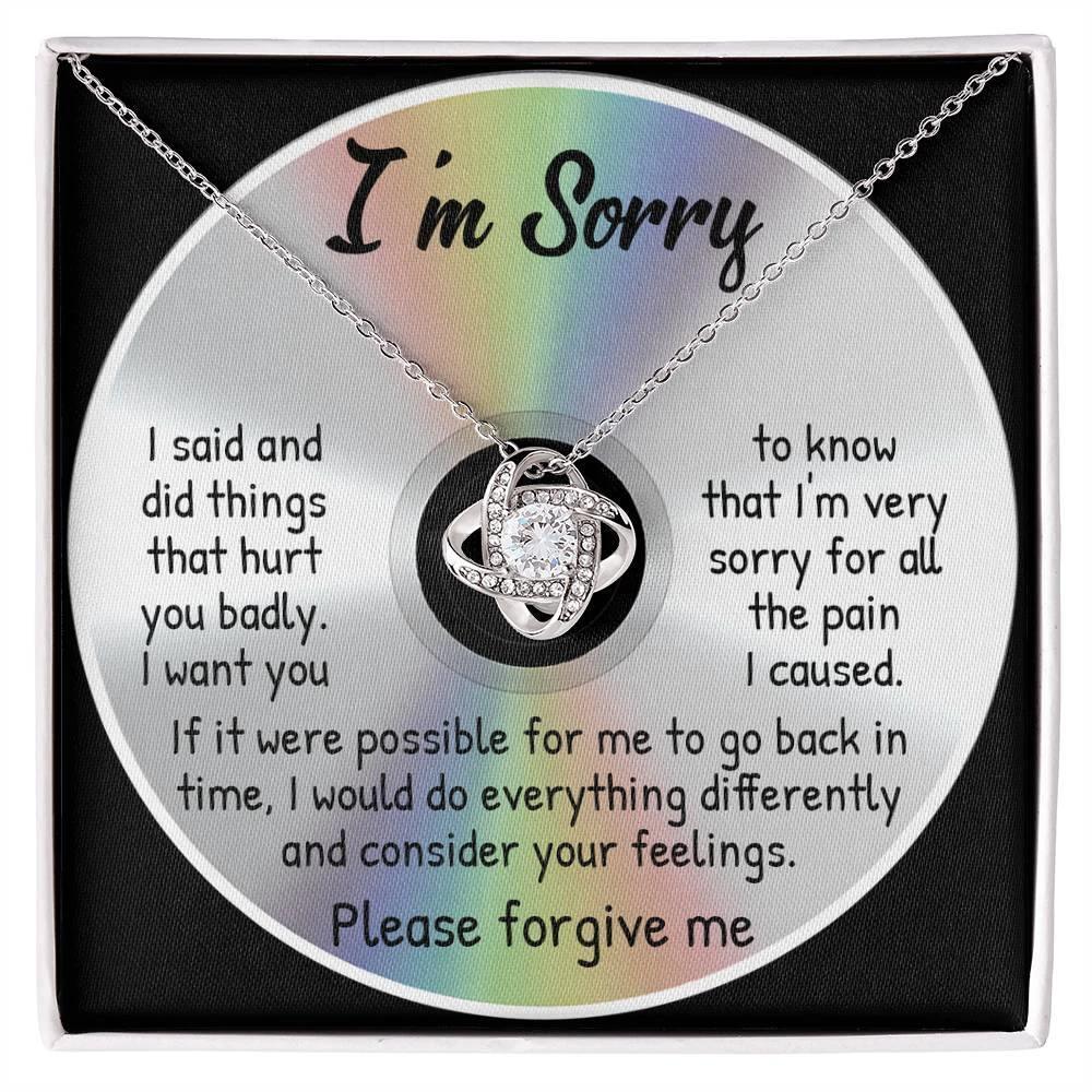 Apology Gift for Girlfriend, Wife, Soulmate - Sorry, Back In Time - Love Knot Pendant Necklace