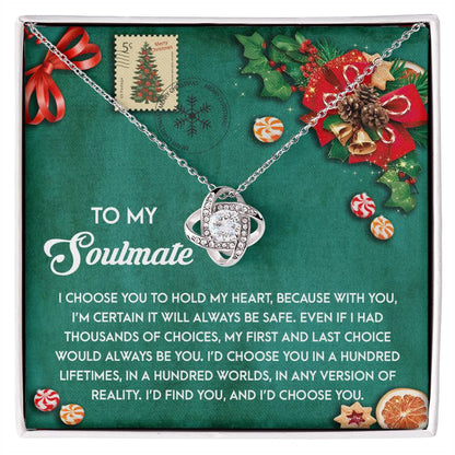 Gift for Soulmate - Be Safe - Love Knot Pendant Necklace - Mallard Moon Gift Shop