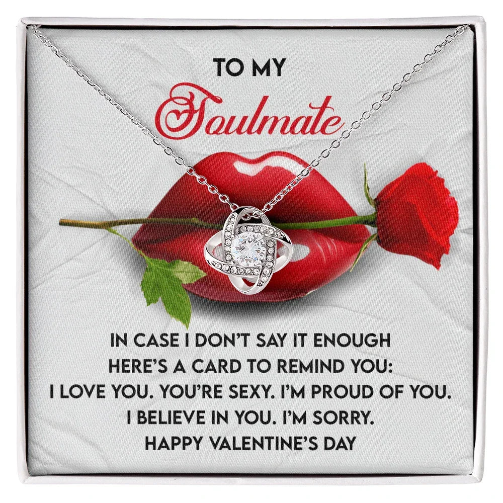 To My Soulmate Love Knot Pendant - Romantic Gift She'll Treasure