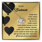 Gift for Soulmate - A Step Closer - Love Knot Pendant Necklace - A Romantic Valentine’s Gift for Your One True Love