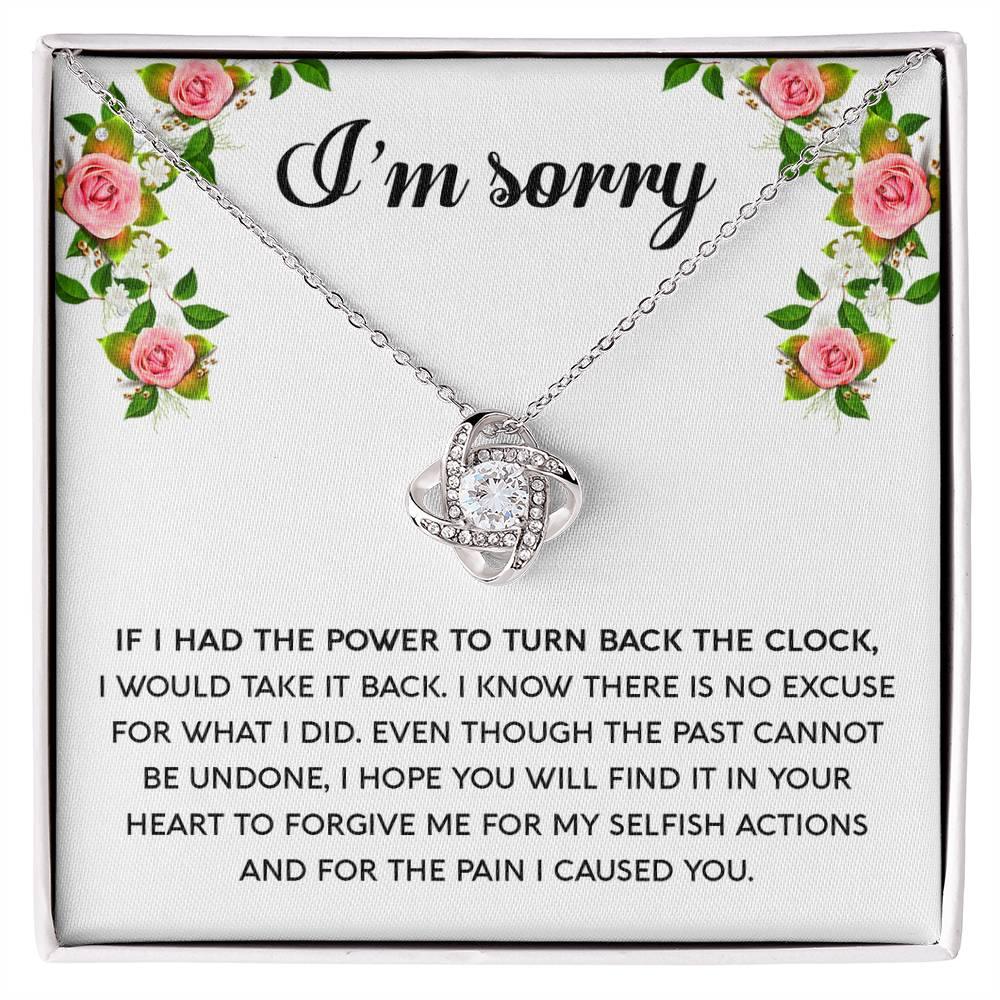 Gift for Girlfriend, Wife - Sorry, Make It Right - Love Knot Pendant Necklace - Mallard Moon Gift Shop