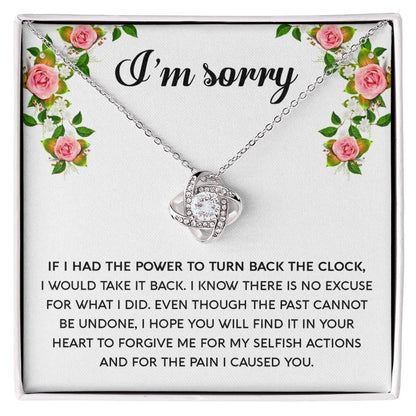 Gift for Girlfriend, Wife - Sorry, Make It Right - Love Knot Pendant Necklace - Mallard Moon Gift Shop