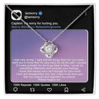 Gift for Girlfriend, Wife-Sorry, Hurt You Badly - Love Knot Pendant Necklace