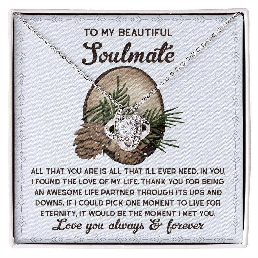 Gift for Soulmate - One Moment - Love Knot Pendant Necklace - Mallard Moon Gift Shop