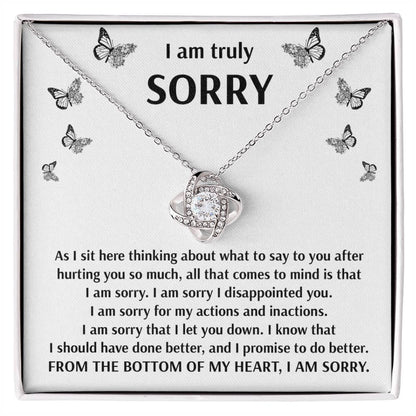 Apology Gift for Girlfriend, Wife, Soulmate - Sorry, Done Better - Love Knot Pendant Necklace - Mallard Moon Gift Shop