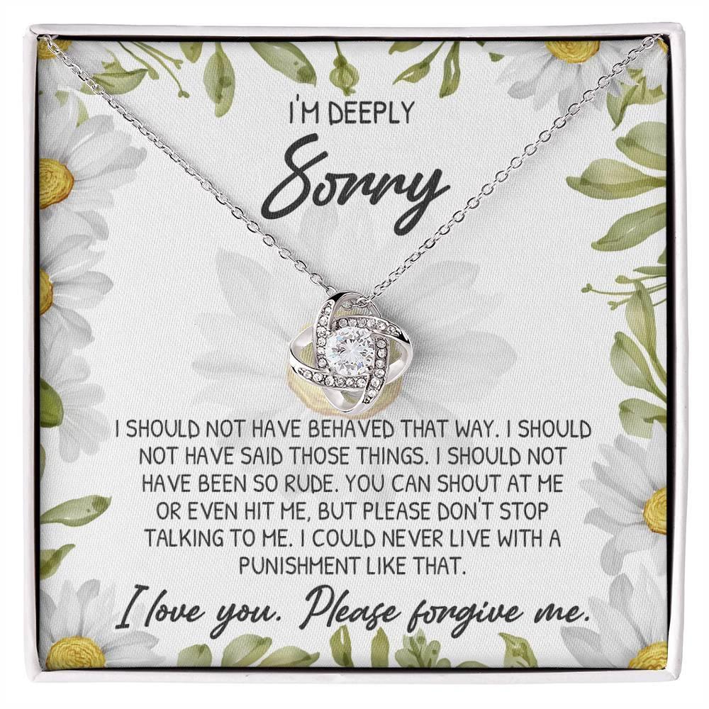 Apology Gift for Girlfriend, Wife, Soulmate-Sorry, Please Don't Stop Talking - Love Knot Pendant Necklace