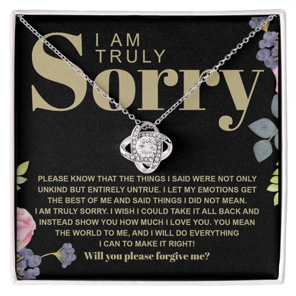 Apology Gift for Girlfriend, Wife, Soulmate - Sorry, Best Of Me - Love Knot Pendant Necklace - Mallard Moon Gift Shop