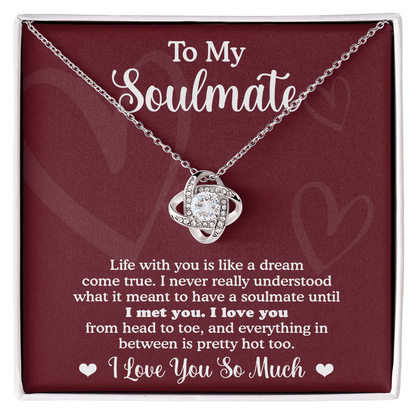 Gift for Soulmate - Life With You Is Like a Dream - Love Knot Necklace - Mallard Moon Gift Shop