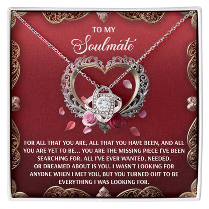 Gift for Soulmate - I Met You - Love Knot Pendant Necklace - Mallard Moon Gift Shop