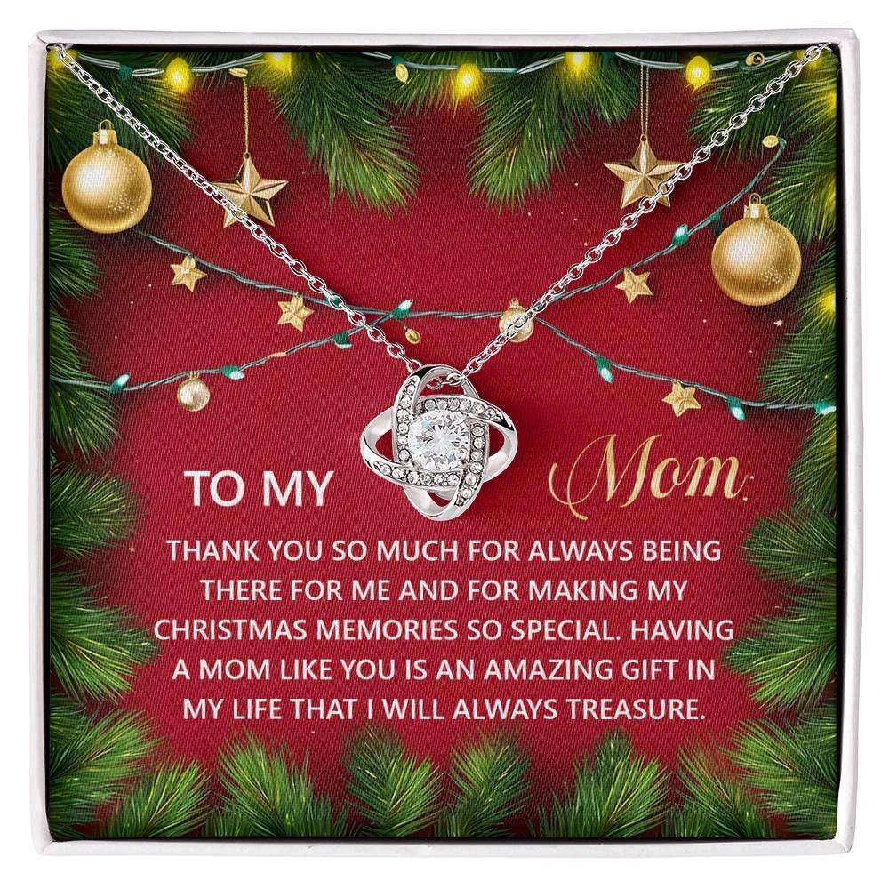 Gift for Mom - Christmas Memories - Love Knot Pendant Necklace