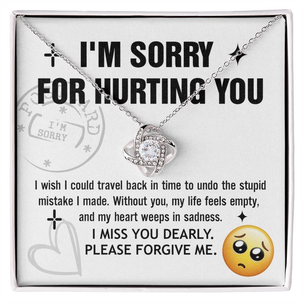 Apology Gift for Girlfriend, Wife, Soulmate - Sorry, Travel Back - Love Knot Pendant Necklace - Mallard Moon Gift Shop