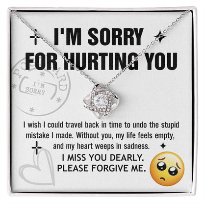 Apology Gift for Girlfriend, Wife, Soulmate - Sorry, Travel Back - Love Knot Pendant Necklace - Mallard Moon Gift Shop