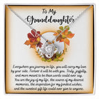 To My Granddaughter – Love Knot Necklace | Cute Fox Woodland Message Card | “Everywhere You Journey” Sentimental Gift from Grandparent