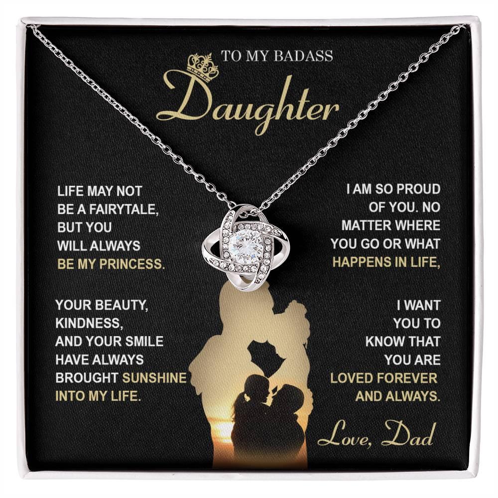 Daughter Wedding Day Gift - Be My Princess - Love Knot Pendant Necklace - Mallard Moon Gift Shop