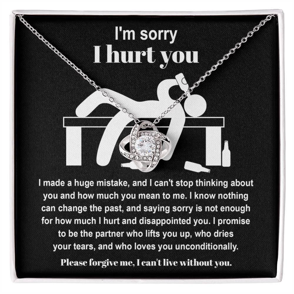 Apology Gift for Girlfriend, Wife, Soulmate - Sorry, Nothing Can Change The Past - Love Knot Pendant Necklace