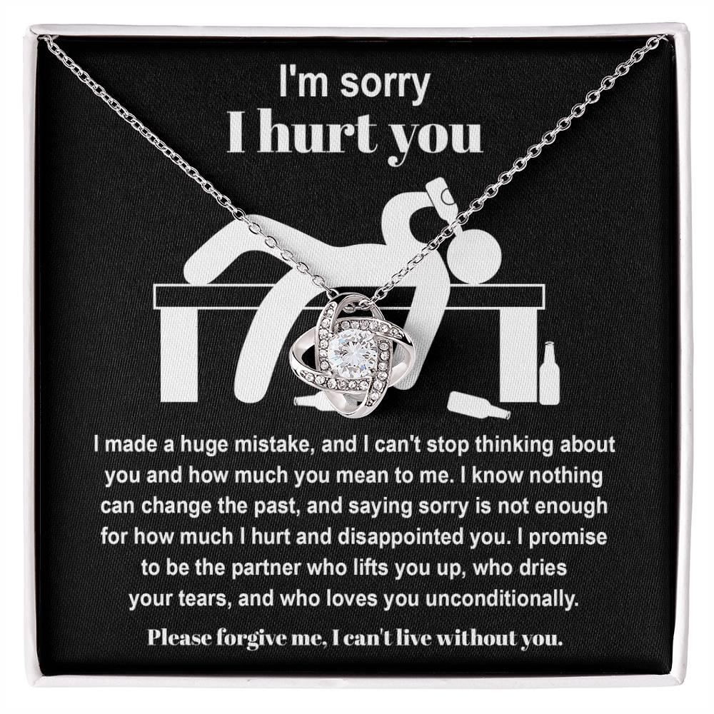 Apology Gift for Girlfriend, Wife, Soulmate - Sorry, Nothing Can Change The Past  - Love Knot Pendant Necklace - Mallard Moon Gift Shop