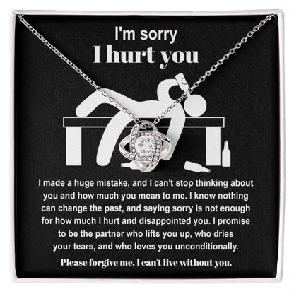 Apology Gift for Girlfriend, Wife, Soulmate - Sorry, Nothing Can Change The Past  - Love Knot Pendant Necklace - Mallard Moon Gift Shop