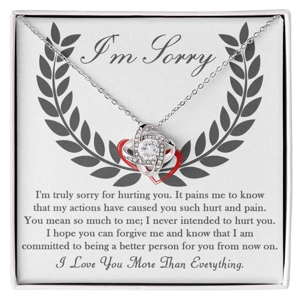 Apology Gift for Girlfriend, Wife, Soulmate - Sorry, From Now On - Love Knot Pendant Necklace