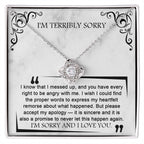 Apology Gift for Girlfriend, Wife, Soulmate - Sorry, Angry With Me - Love Knot Pendant Necklace