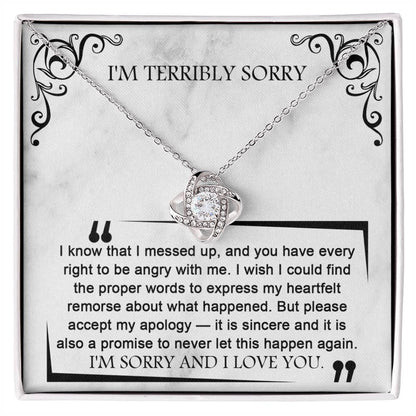 Apology Gift for Girlfriend, Wife, Soulmate - Sorry, Angry With Me - Love Knot Pendant Necklace - Mallard Moon Gift Shop
