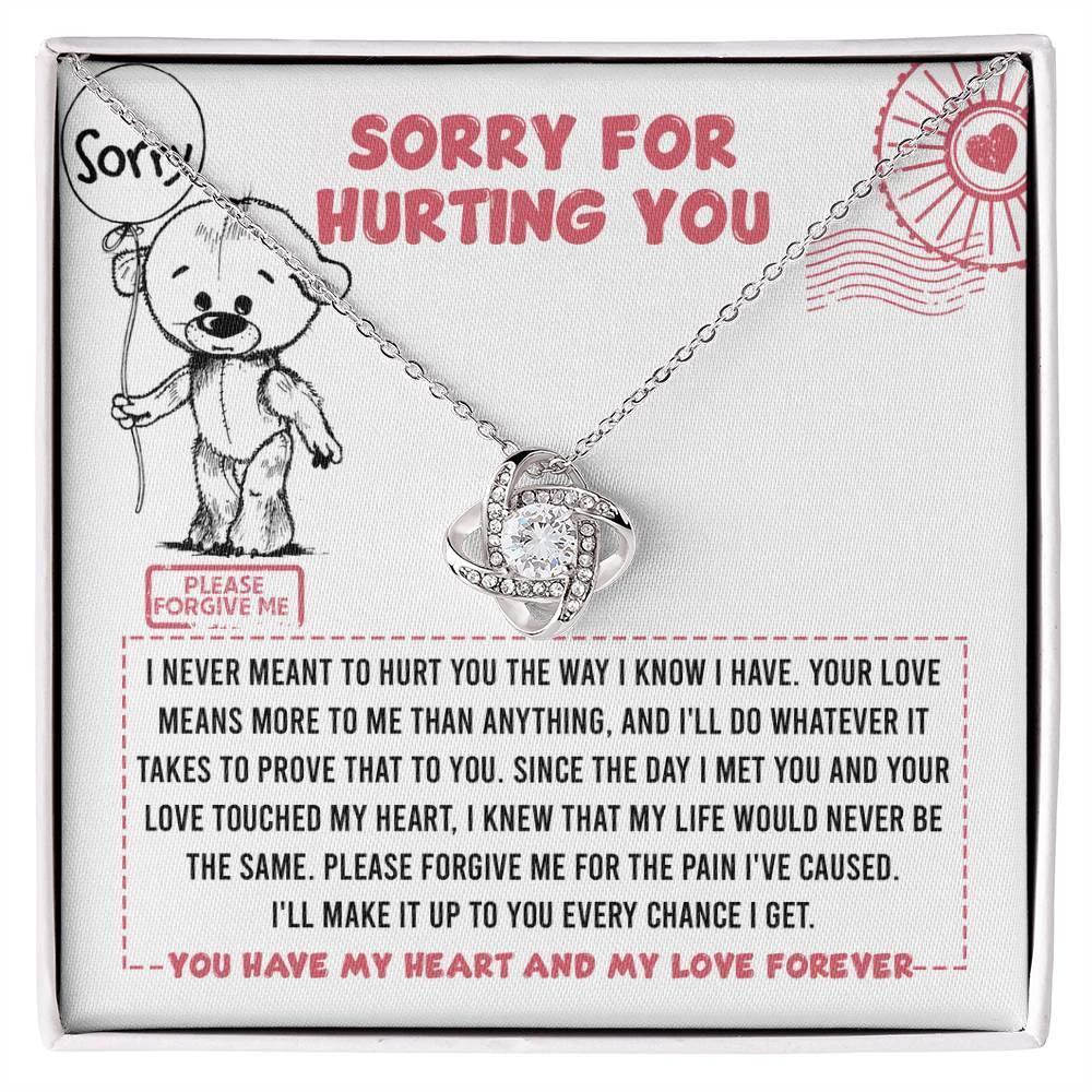 Apology Gift for Girlfriend, Wife, Soulmate - Sorry, Every Chance - Love Knot Pendant Necklace