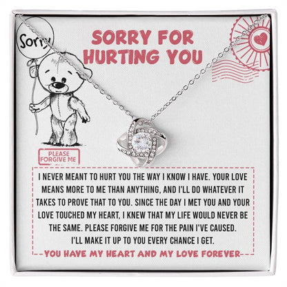 Apology Gift for Girlfriend, Wife, Soulmate - Sorry, Every Chance - Love Knot Pendant Necklace - Mallard Moon Gift Shop