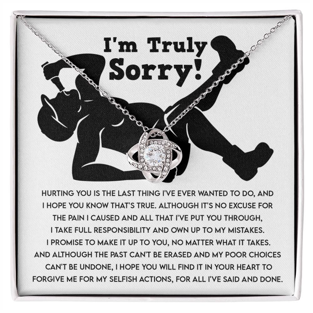 Apology Gift for Girlfriend, Wife, Soulmate - Sorry, Selfish Actions - Love Knot Pendant Necklace - Mallard Moon Gift Shop