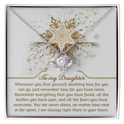 Gift for Daughter - You Are Never Alone - Love Knot Pendant Necklace - Mallard Moon Gift Shop