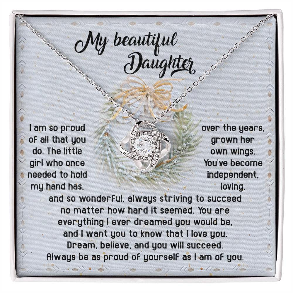 Gift for Daughter - Proud Of Yourself - Love Knot Pendant Necklace