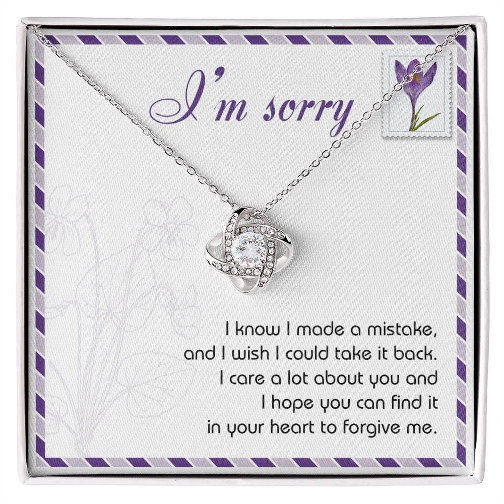 Gift for Girlfriend, Wife - Sorry, Take It Back - Love Knot Pendant Necklace