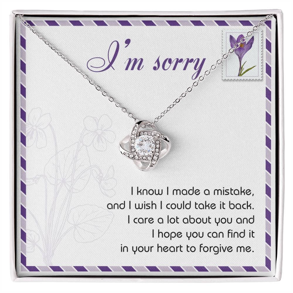Gift for Girlfriend, Wife - Sorry, Take It Back - Love Knot Pendant Necklace - Mallard Moon Gift Shop