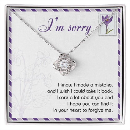 Gift for Girlfriend, Wife - Sorry, Take It Back - Love Knot Pendant Necklace - Mallard Moon Gift Shop