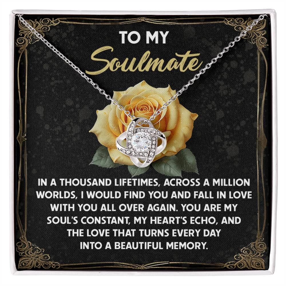 Romantic Anniversary, Valentine's Day Gift for Soulmate, Wife, Girlfriend - Beautiful Memory - Love Knot Pendant Necklace