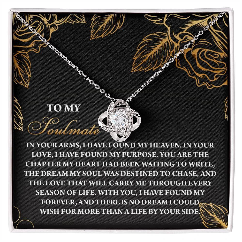 Romantic Anniversary, Valentine's Day Gift for Soulmate, Wife, Girlfriend - I Found My Heaven - Love Knot Pendant Necklace