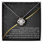 Apology Gift for Girlfriend, Wife, Soulmate-Sorry, Turn Your Back-Love Knot Pendant Necklace