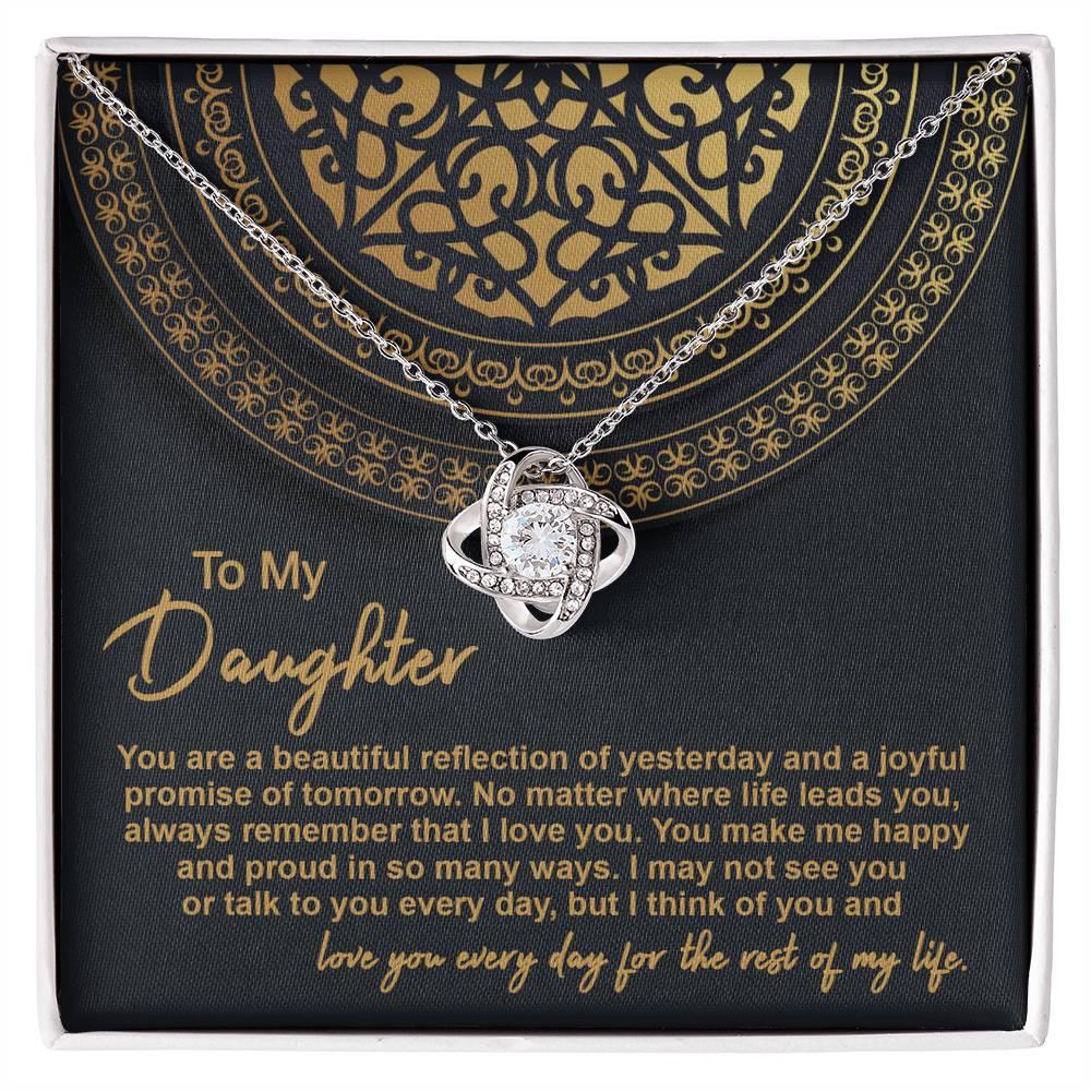 Daughter Gift for Birthday, Graduation, Christmas - Beautiful Reflection - Love Knot Pendant Necklace - Mallard Moon Gift Shop