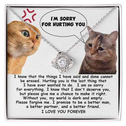 Apology Gift for Girlfriend, Wife, Soulmate - Sorry, Make It Right - Love Knot Pendant Necklace - Mallard Moon Gift Shop
