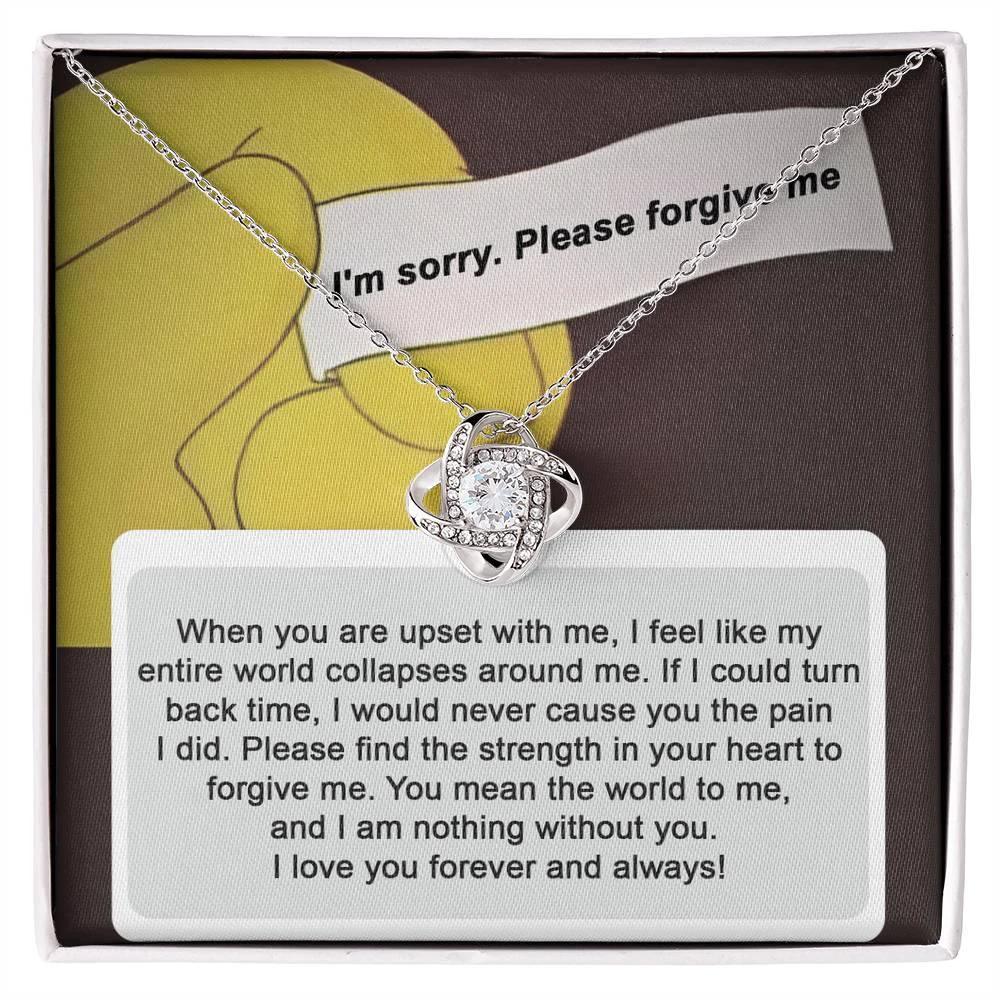 Gift for Girlfriend, Wife - Sorry, Nothing Without You - Love Knot Pendant Necklace