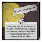 Gift for Girlfriend, Wife - Sorry, Nothing Without You - Love Knot Pendant Necklace