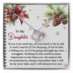 To My Daughter - All You Need To Do Is Call - Love Knot Pendant Necklace Christmas Gift