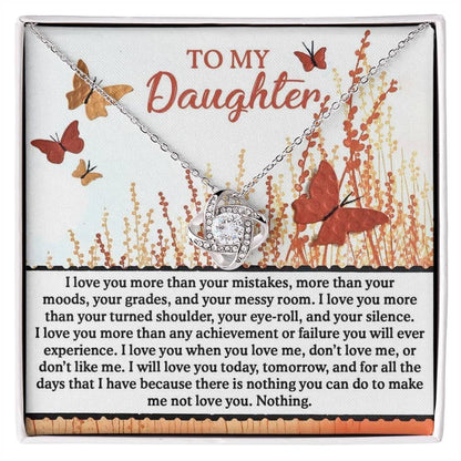 Gift for Daughter - Love You More - Love Knot Pendant Necklace - Mallard Moon Gift Shop