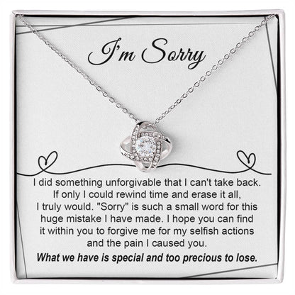 Gift for Girlfriend, Wife - Sorry, Breaking My Heart - Love Knot Pendant Necklace - Mallard Moon Gift Shop