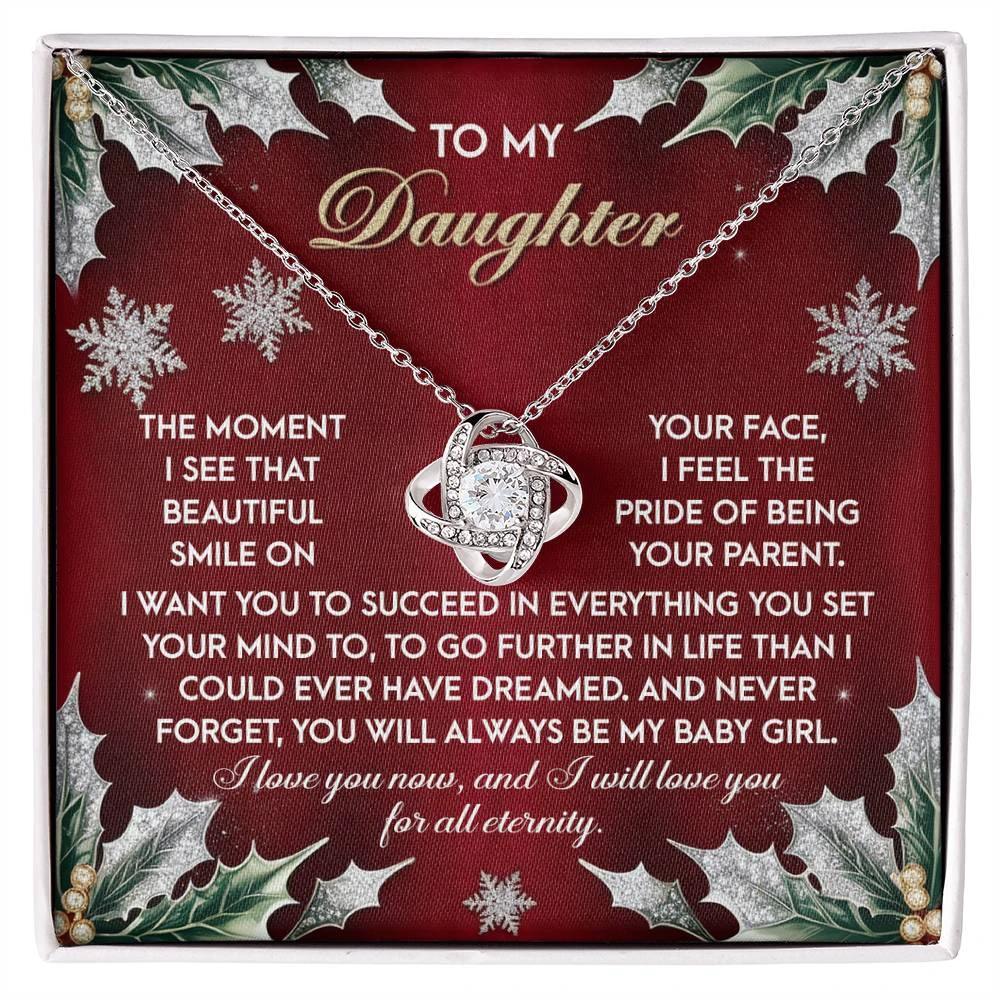 Gift for Daughter - All Eternity - Love Knot Pendant Necklace