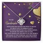 To My Soulmate" Love Knot Necklace – A Beautiful Valentine’s Day Gift Celebrating Love, Joy, and Healing