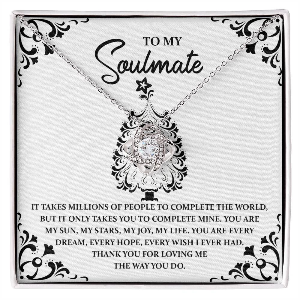 Gift for Soulmate - My Sun, Stars and Joy - Love Knot Pendant Necklace