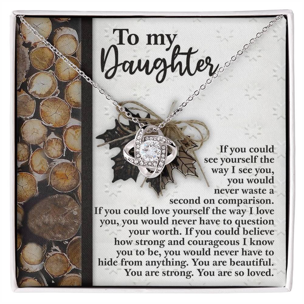 Gift for Daughter - Straighten Your Crown- Love Knot Pendant Necklace - Mallard Moon Gift Shop