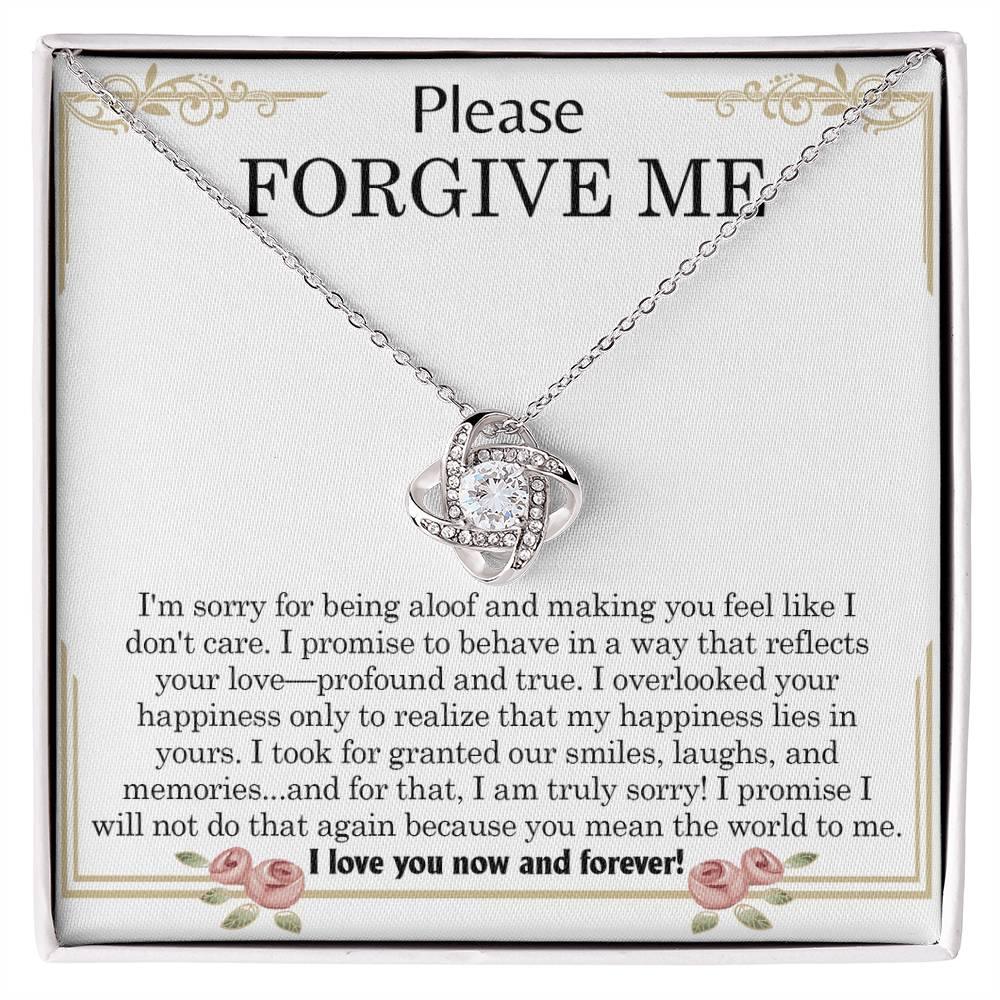 Gift for Girlfriend, Wife - Sorry, Profound And True - Love Knot Pendant Necklace - Mallard Moon Gift Shop