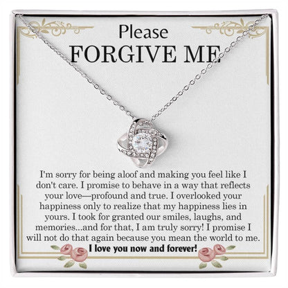 Gift for Girlfriend, Wife - Sorry, Profound And True - Love Knot Pendant Necklace - Mallard Moon Gift Shop